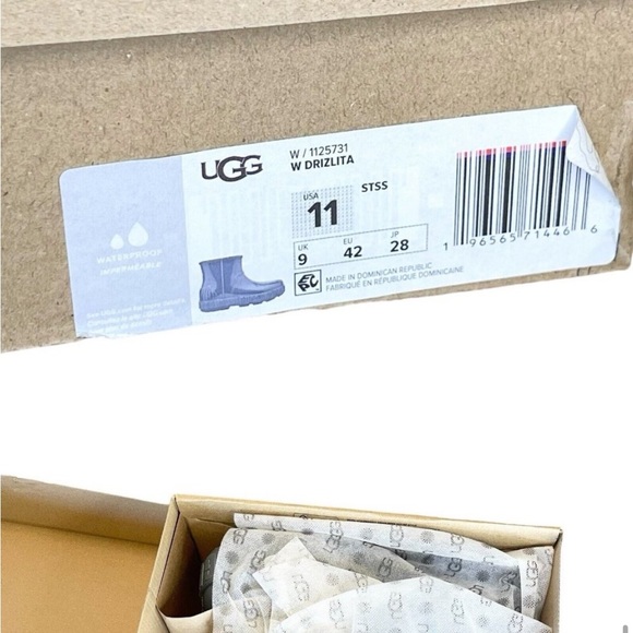 UGG Women Drizlita Rain Boots Shearling Lined Stormy Seas Grey Size 11 Women NEW - Picture 8 of 9